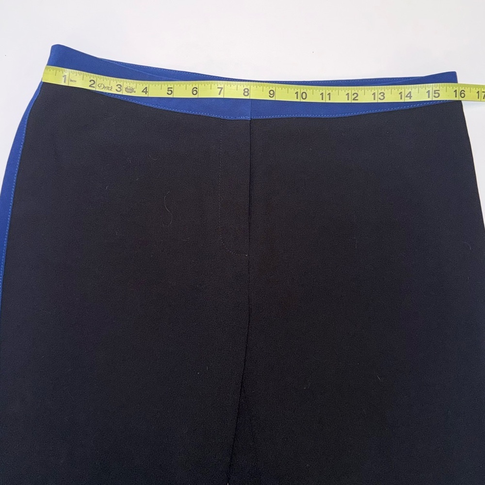 Leifsdottir Black Ankle Pants Blue Side Stripe Sz 6 Tailored Slim Fit - Picture 10 of 10